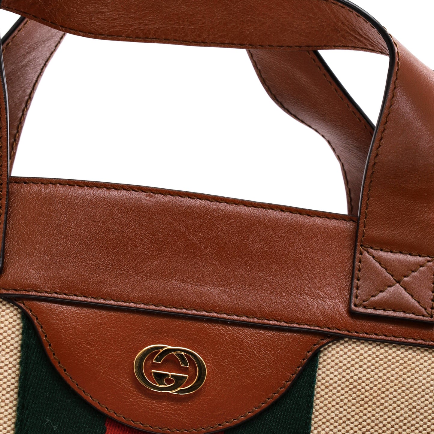 Gucci Vintage Web Canvas Shopping Tote, Large