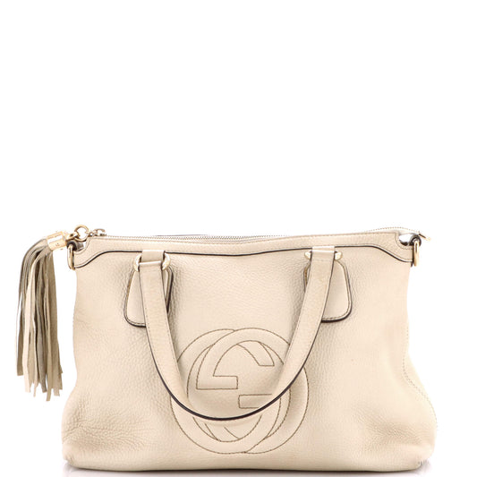 Gucci Soho Convertible Soft Top Handle Bag in Leather