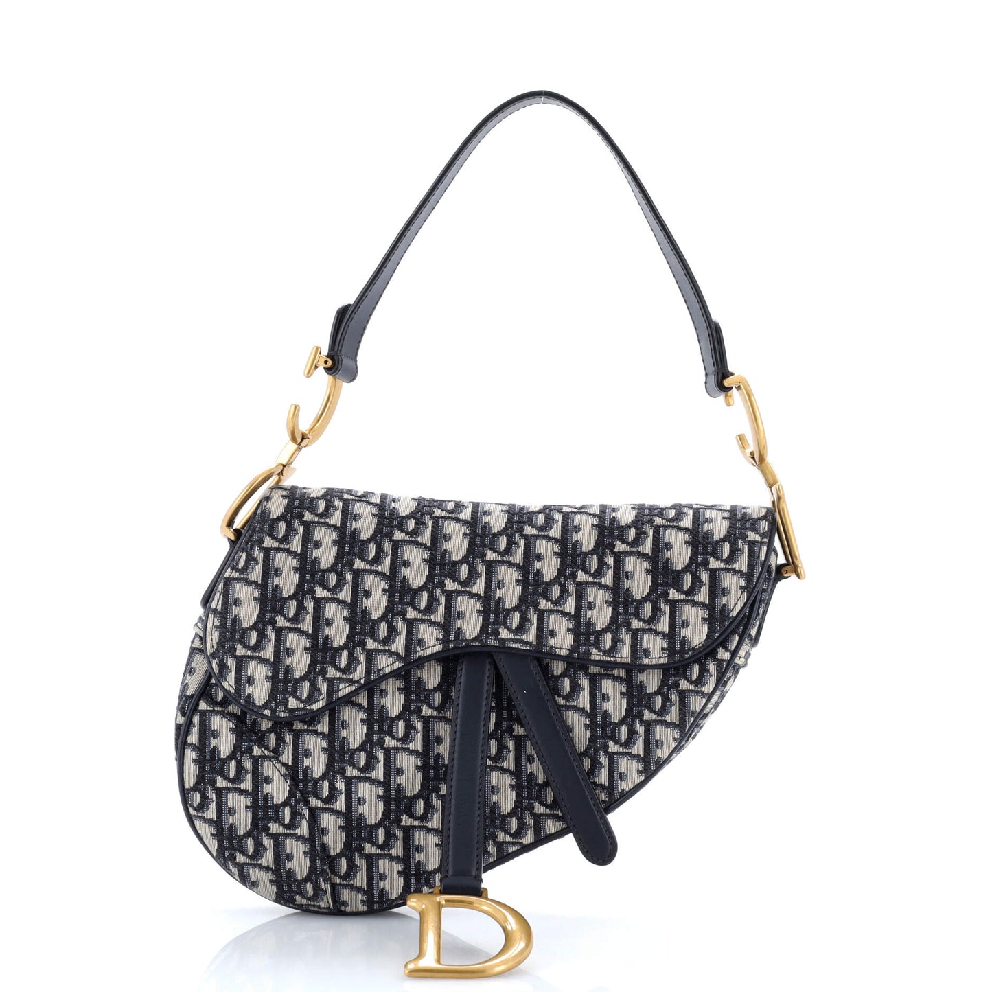 Christian Dior Saddle Handbag, Oblique Canvas, Medium