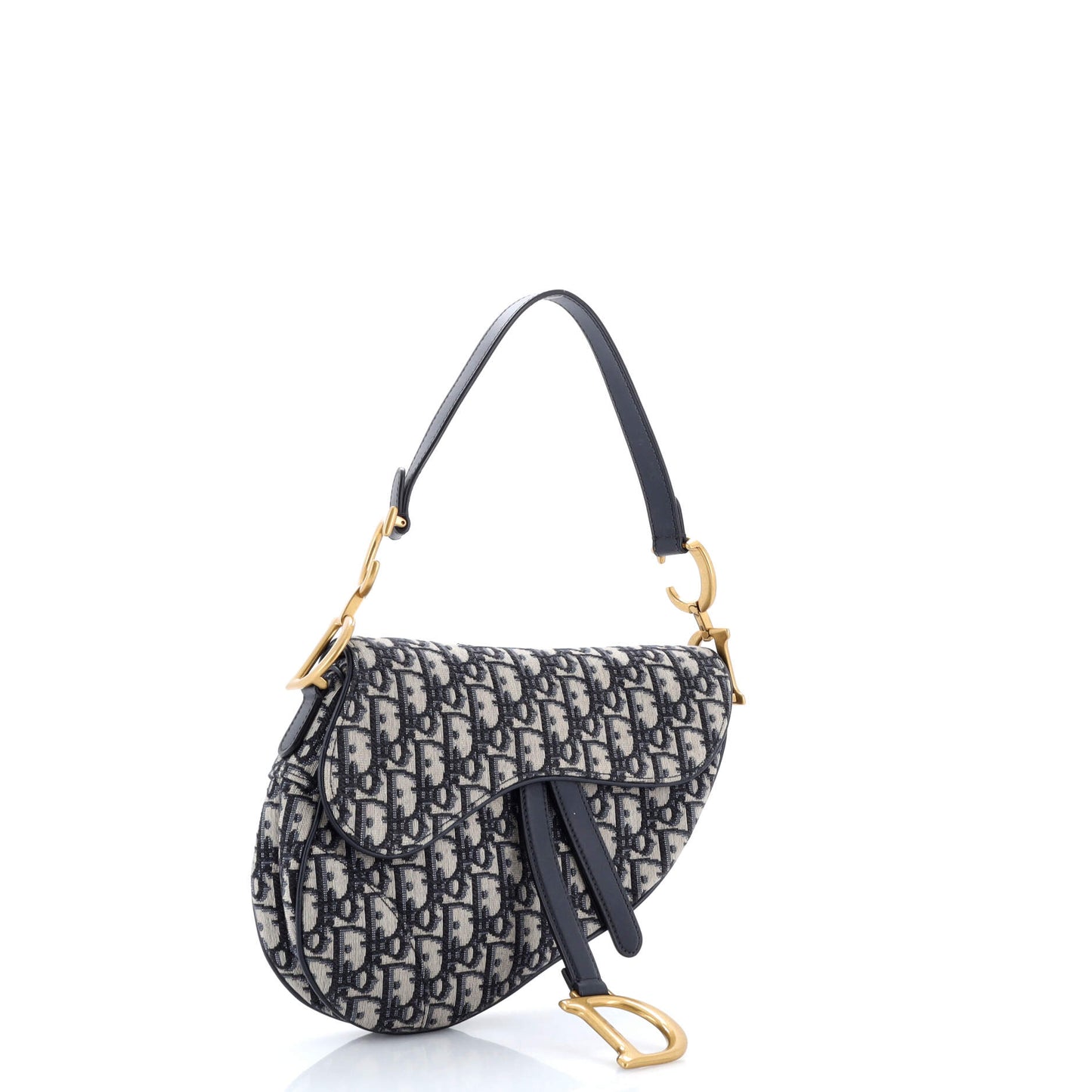 Christian Dior Saddle Handbag, Oblique Canvas, Medium