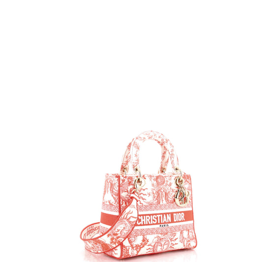 Christian Dior Lady D-Lite Bag, Medium, Embroidered Canvas