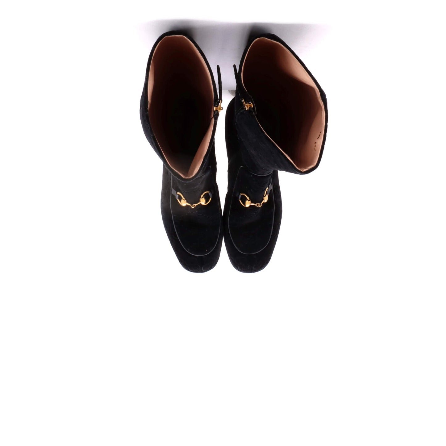 Gucci Women's Horsebit Knee-High Embellished Heel Boots in GG Velvet