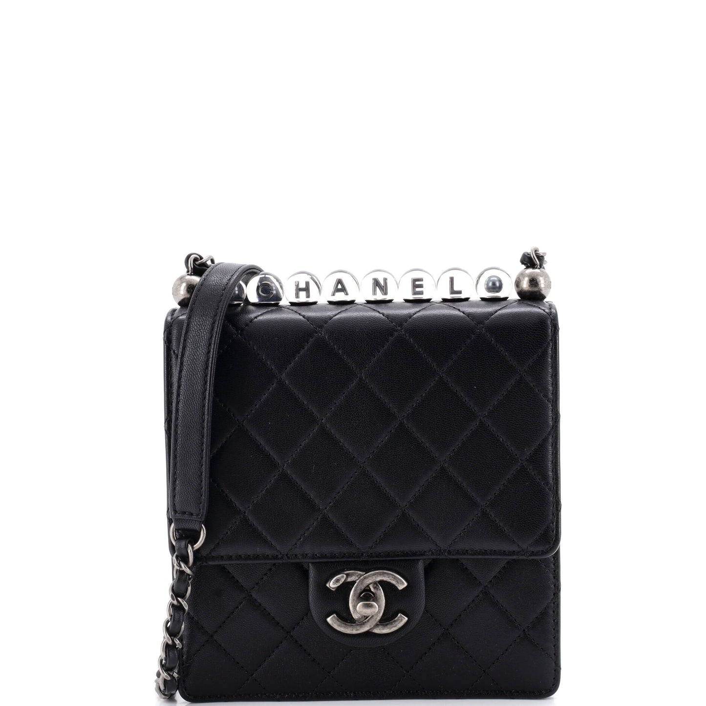Chanel Chic Pearl Flap Bag, Quilted Goatskin with Acrylic Beads, Mini