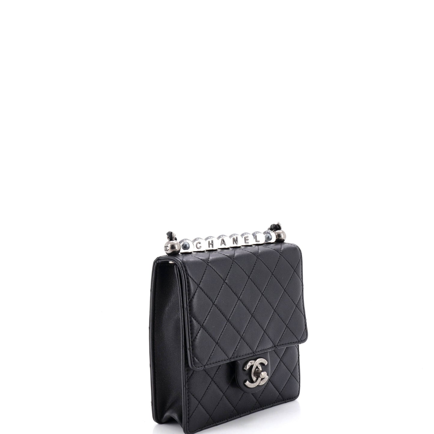 Chanel Chic Pearl Flap Bag, Quilted Goatskin with Acrylic Beads, Mini
