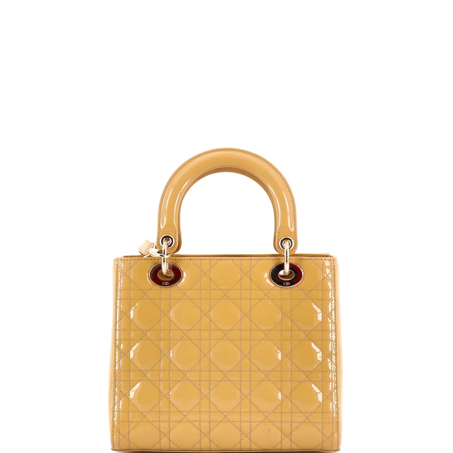 Christian Dior Lady Dior Cannage Quilted Enamel Medium Bag