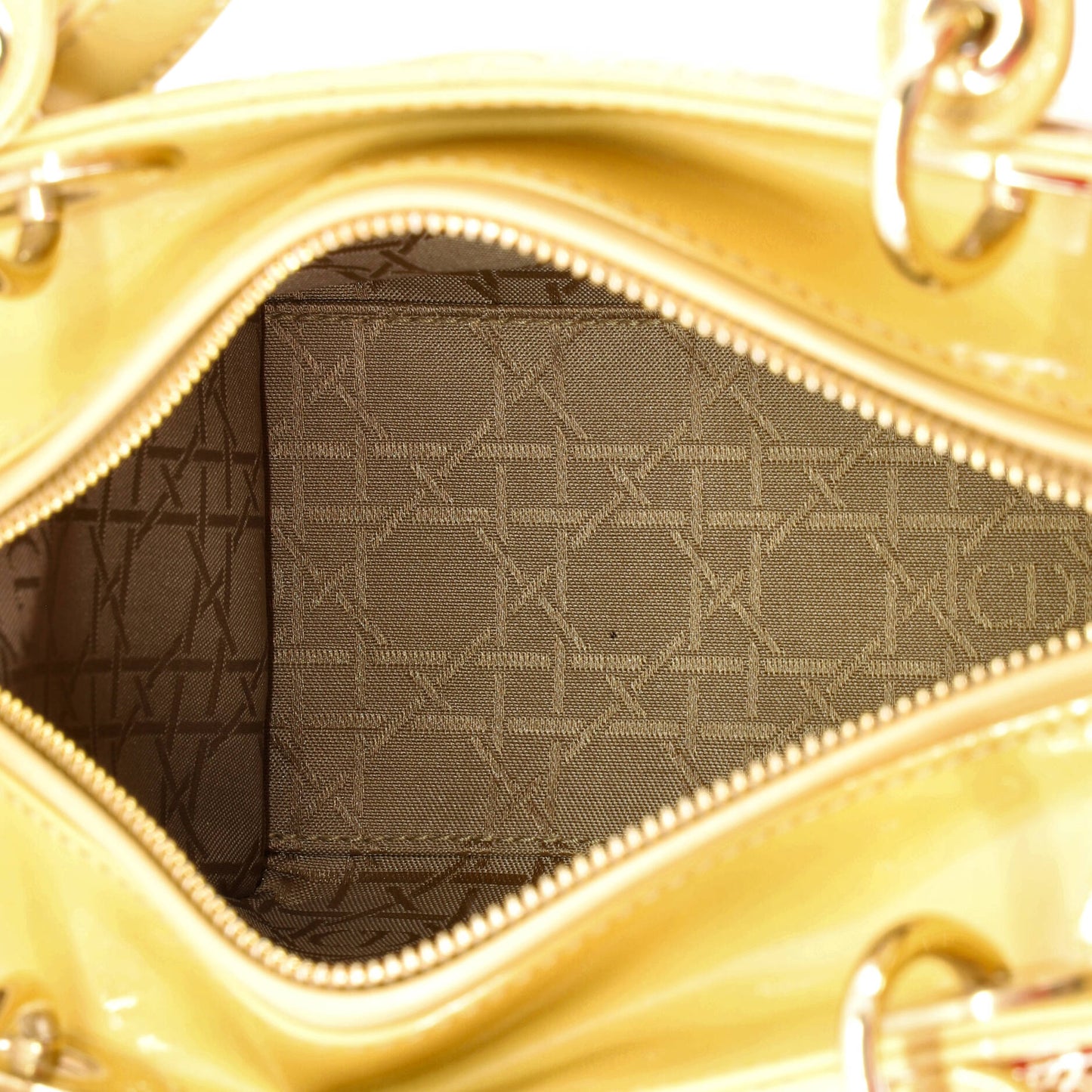 Christian Dior Lady Dior Cannage Quilted Enamel Medium Bag