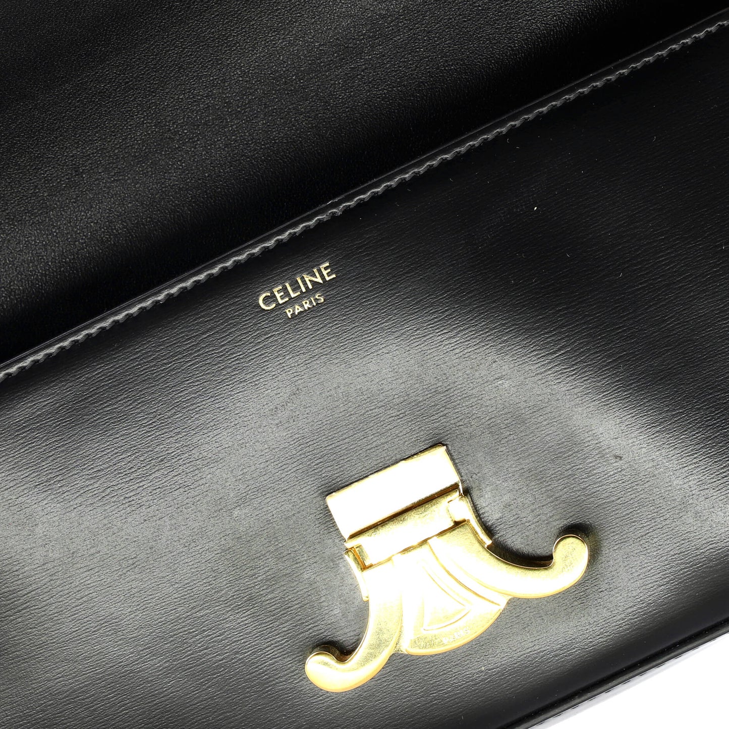 Celine Triomphe East West Shoulder Bag in Smooth Calfskin