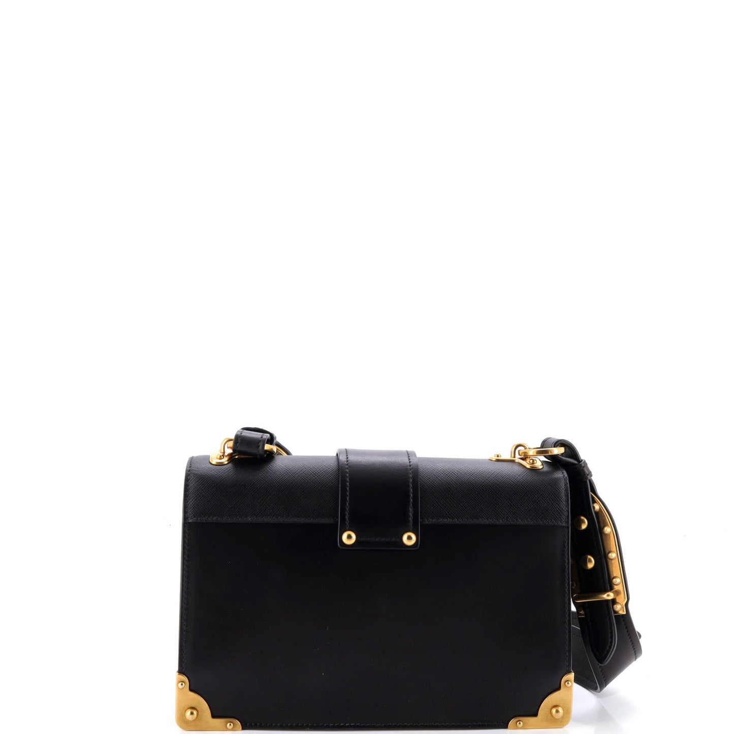 Prada Cahier Crossbody Bag in Leather and Saffiano Leather, Large