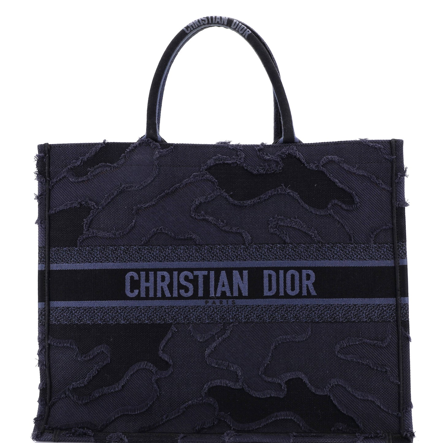 Christian Dior Book Tote, Camouflage Embroidered Canvas, Large