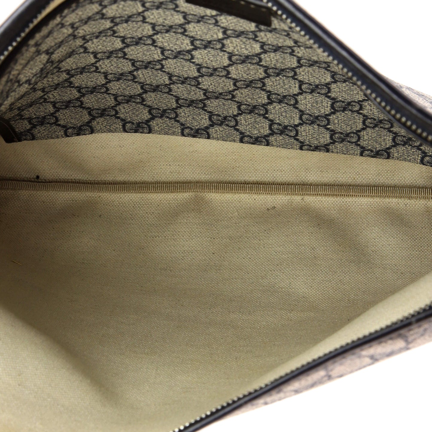 Gucci Web Loop Flat Messenger Bag in GG Coated Canvas, Large