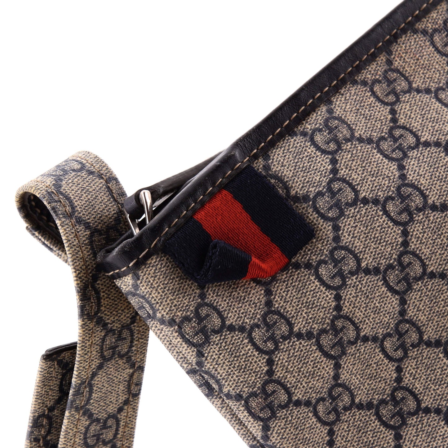 Gucci Web Loop Flat Messenger Bag in GG Coated Canvas, Large
