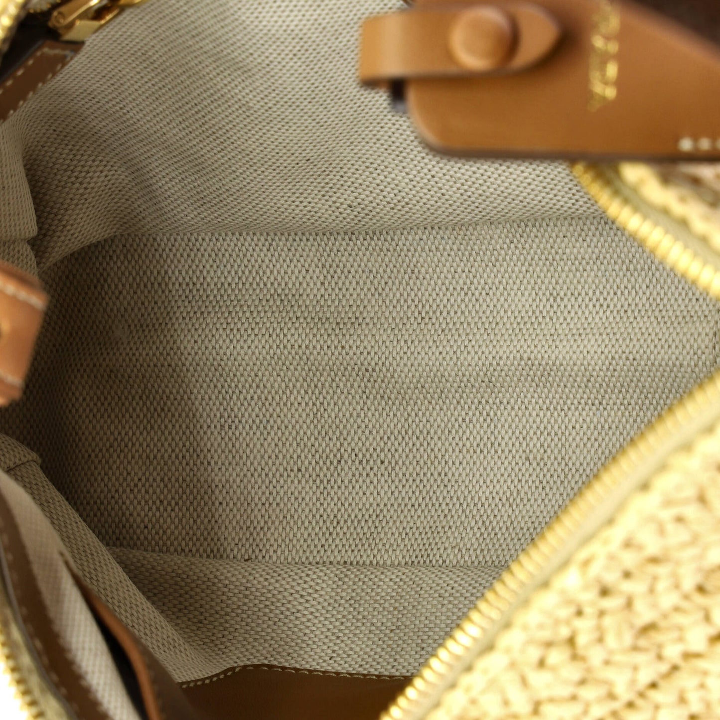 Prada Amy Large Raffia and Leather Shoulder Bag