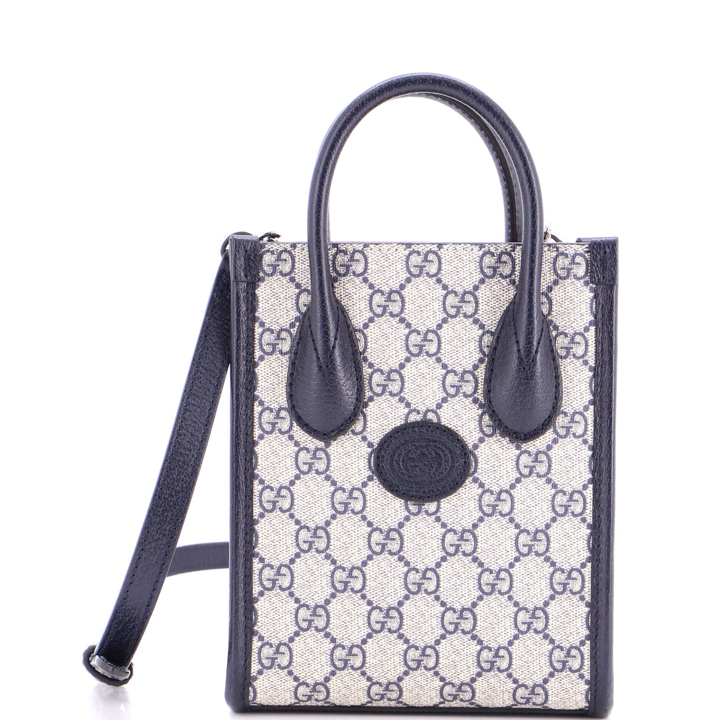 Gucci Interlocking G Patch Tote Bag in GG Coated Canvas (Mini)