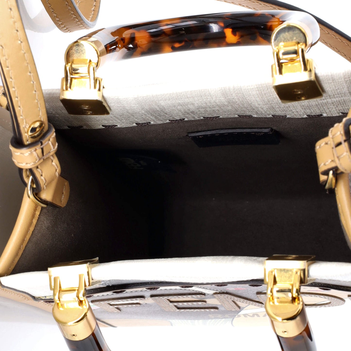 Fendi Sunshine Shopper Tote Bag, Mini, Printed Zucca Coated Canvas