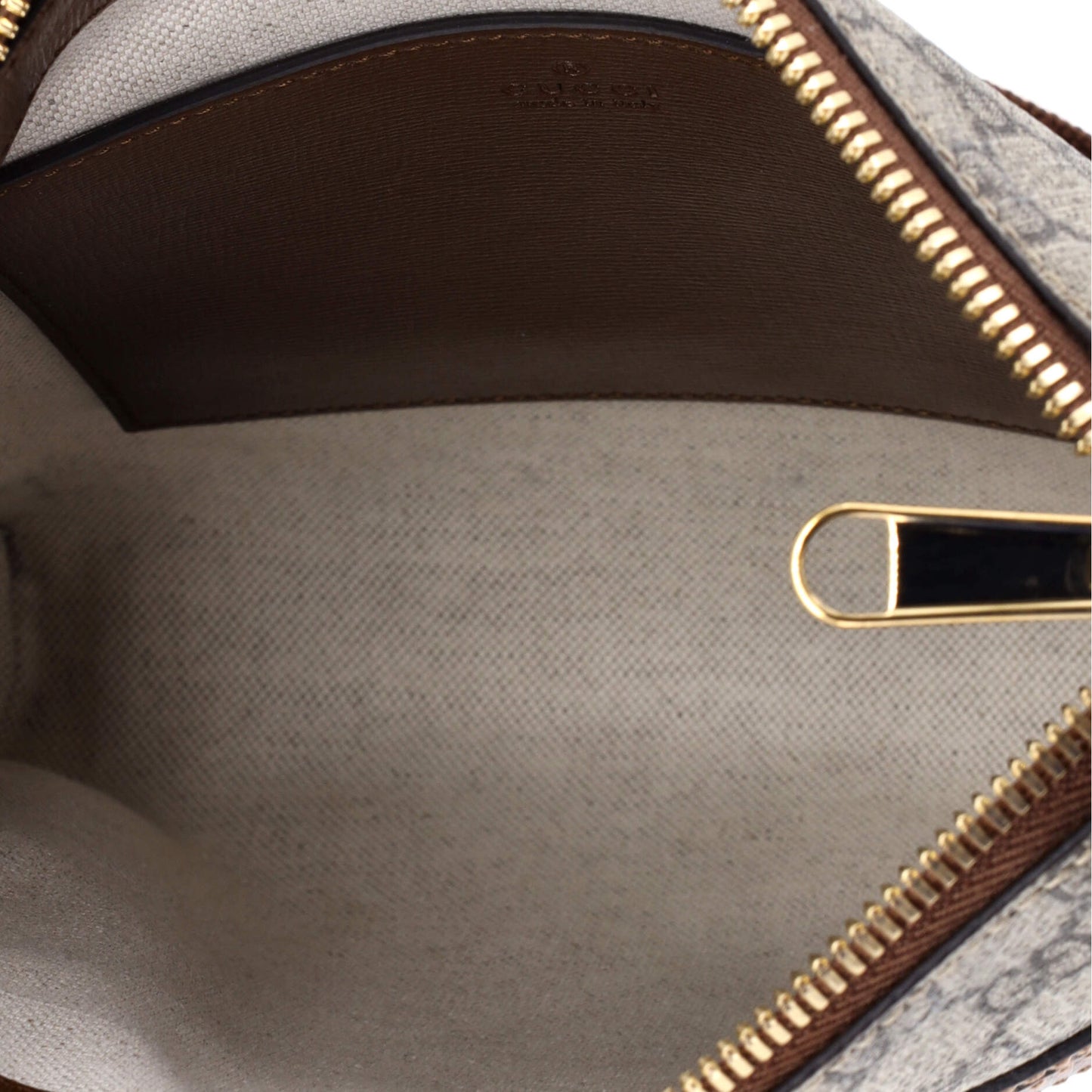 Gucci Interlocking G Patch Zip Messenger Bag in GG Coated Canvas, Small