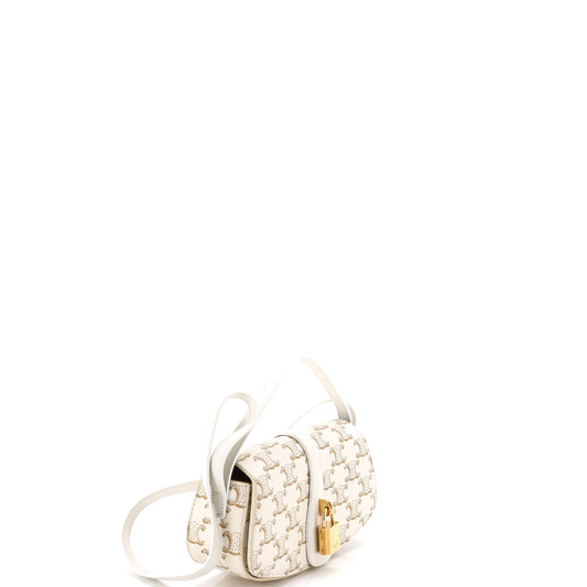 Celine Taboo Clutch with Strap in Triomphe Coated Canvas