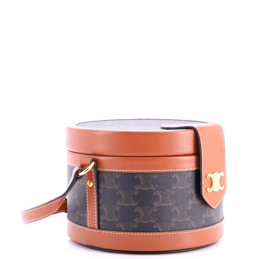 Celine Tambour Bag Triomphe Coated Canvas Medium