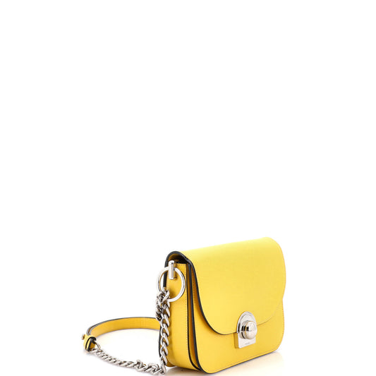 Prada Arcade Chain Flap Bag with Gray Scarf