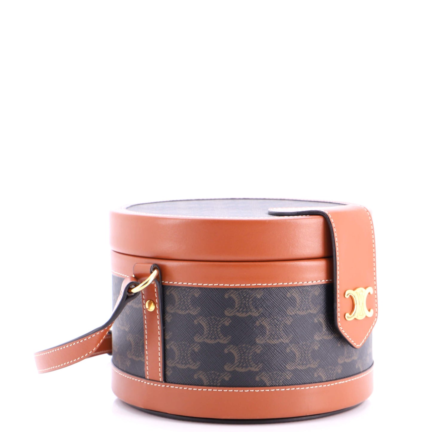 Celine Tambour Bag Triomphe Coated Canvas Medium