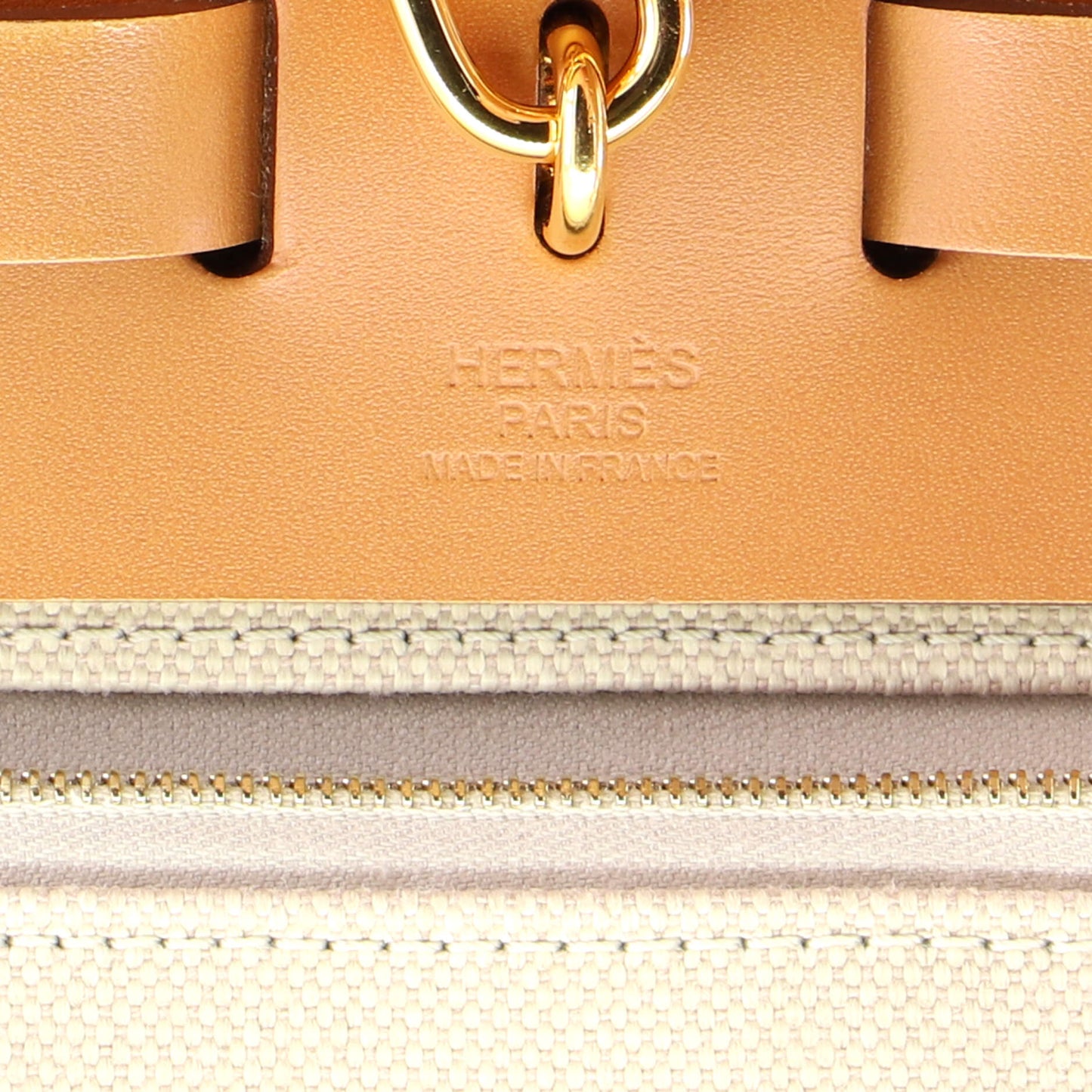 Hermès Elbag Zip Leather &amp; Toile 31