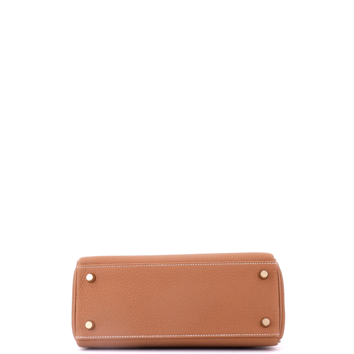 Hermès Kelly handbag, brown Togo leather with gold hardware, size 25