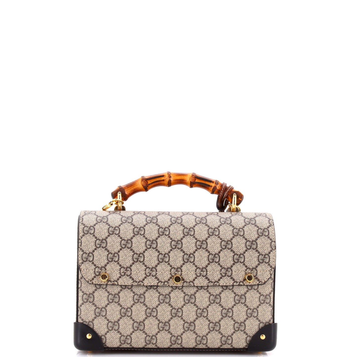 Gucci Padlock Bamboo Shoulder Bag in GG Coated Canvas, Small
