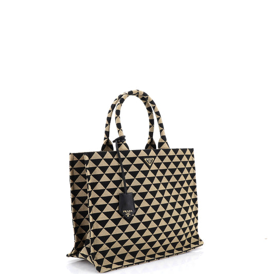 Prada Symbole Shopper Tote in Jacquard, Large