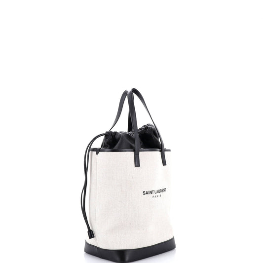 Saint Laurent Teddy Shopping Tote in Canvas and Leather