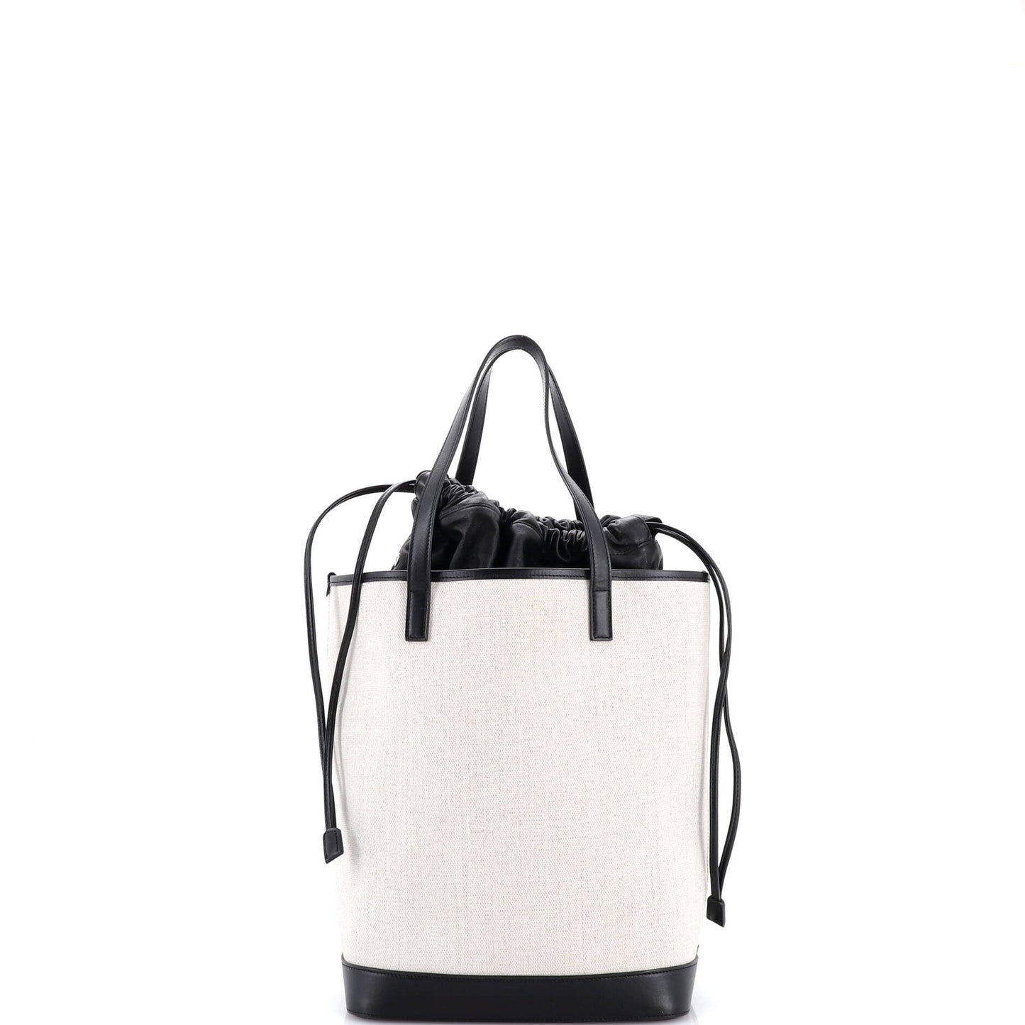 Saint Laurent Teddy Shopping Tote in Canvas and Leather