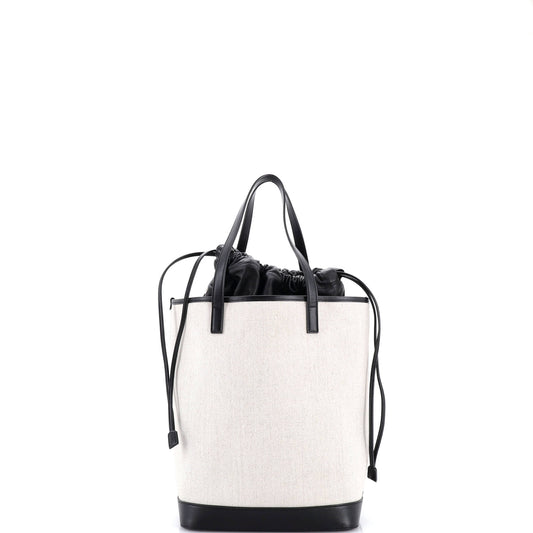 Saint Laurent Teddy Shopping Tote in Canvas and Leather