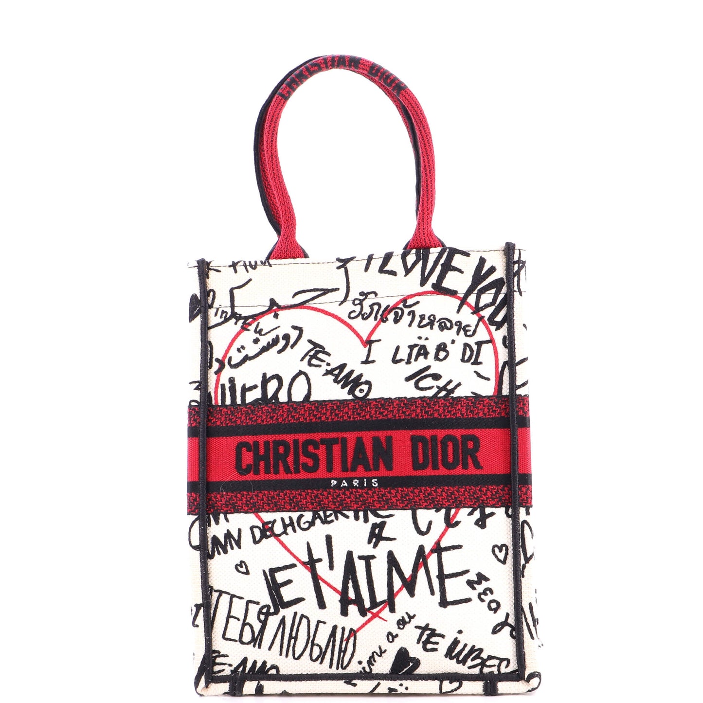 Christian Dior Embroidered Canvas Book Tote, Vertical