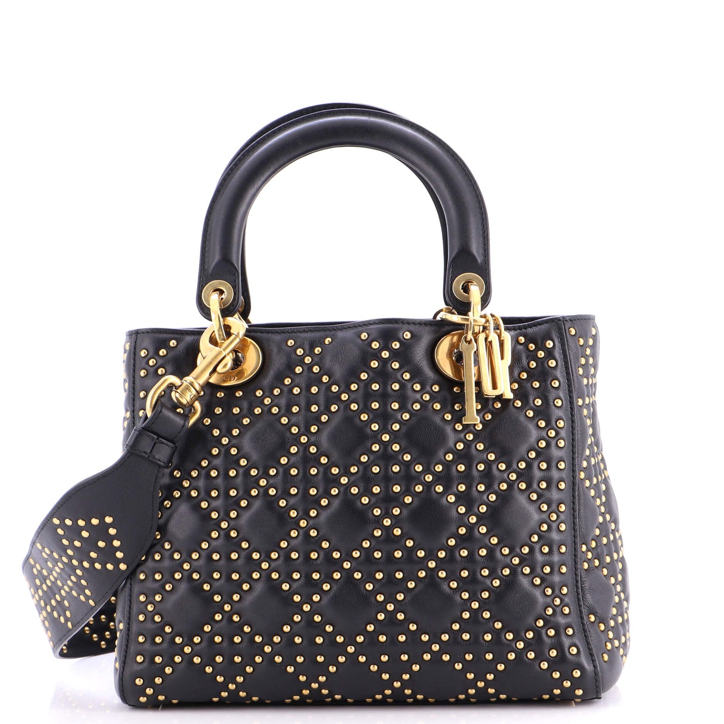 Christian Dior Supple Lady Dior Bag Cannage Studs Lambskin Medium