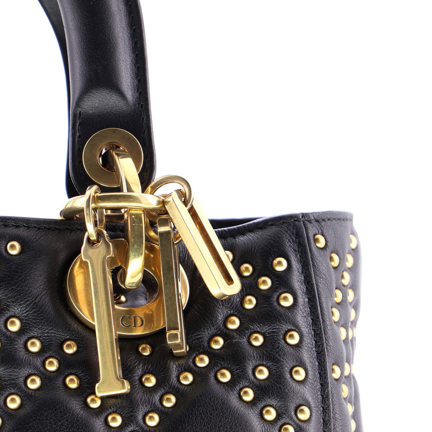 Christian Dior Supple Lady Dior Bag Cannage Studs Lambskin Medium