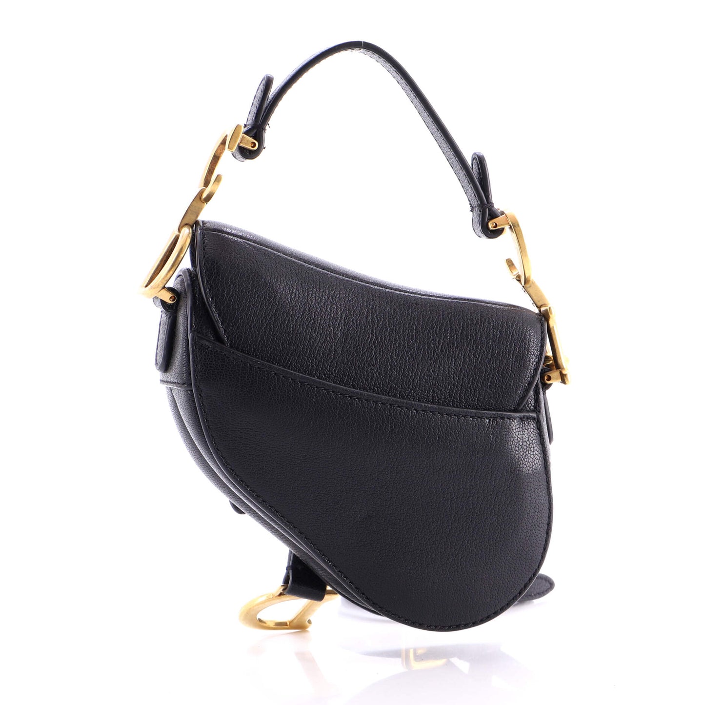 Christian Dior Saddle Handbag with Strap, Leather, Micro