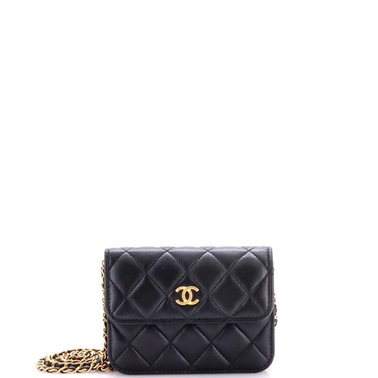 Chanel Pearl Crush Flap Clutch with Chain, Quilted Lambskin, Mini
