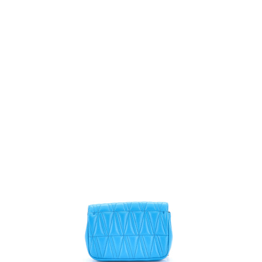 Versace Virtus Mini Chain Flap Shoulder Bag in Quilted Leather