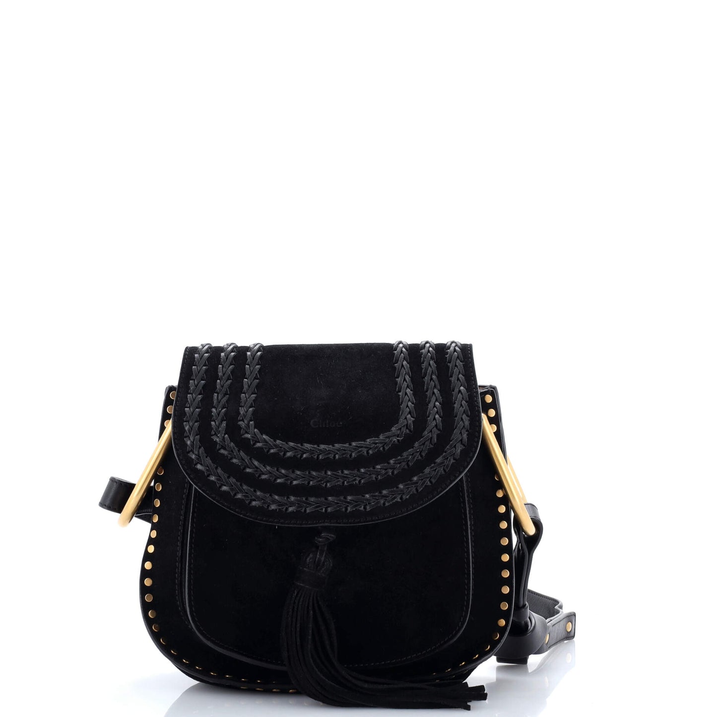 Chloe Hudson small whipstitch suede handbag