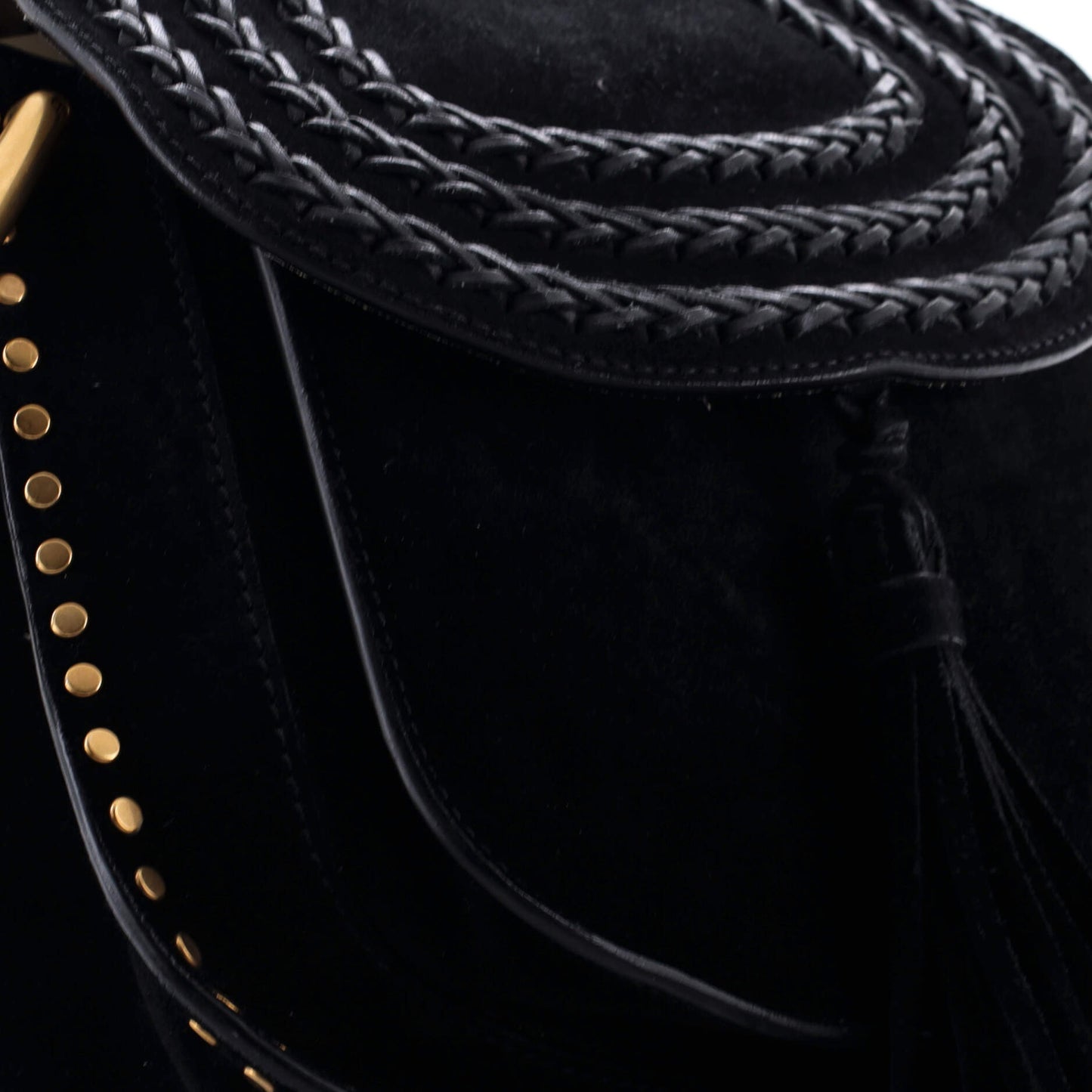 Chloe Hudson small whipstitch suede handbag