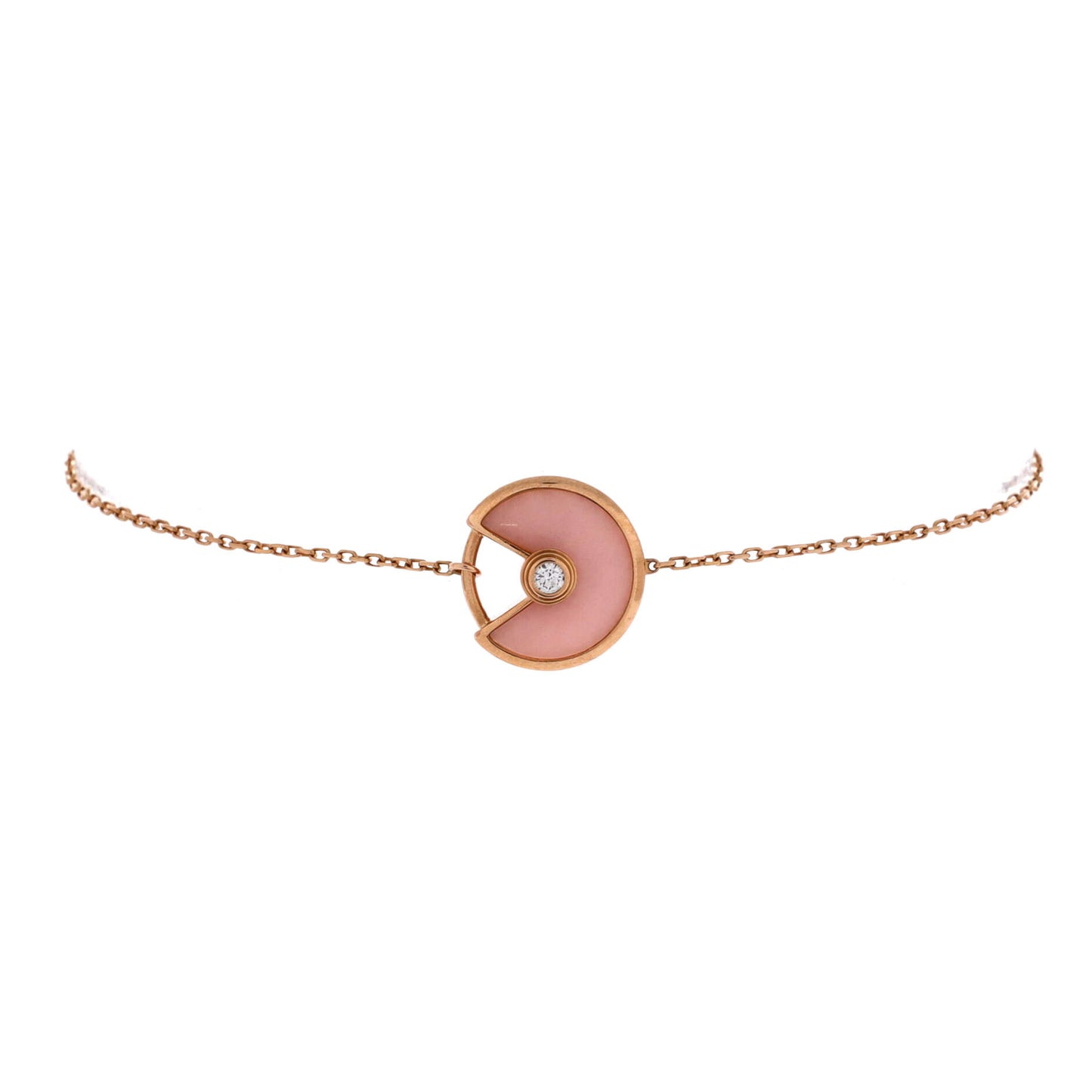 Cartier Amulette de Cartier Bracelet, 18K Rose Gold, Diamond and Pink Opal, XS