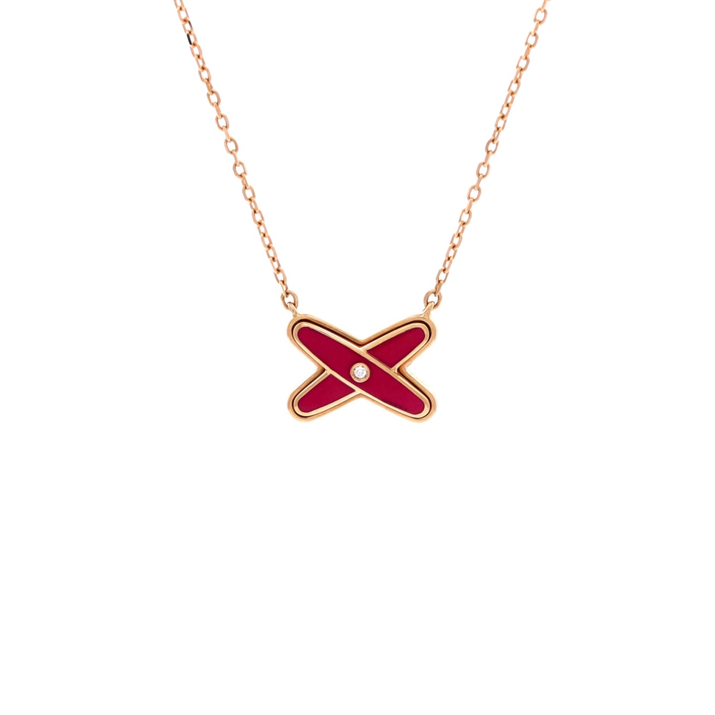 Chaumet Joux de Liens pendant necklace in 18K rose gold with diamonds and lacquer