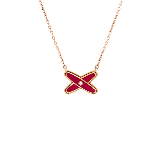 Chaumet Joux de Liens pendant necklace in 18K rose gold with diamonds and lacquer