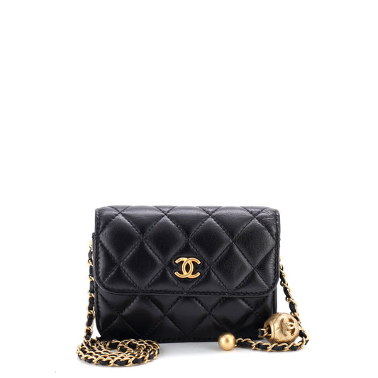 Chanel Pearl Crush Flap Clutch with Chain, Quilted Lambskin, Mini