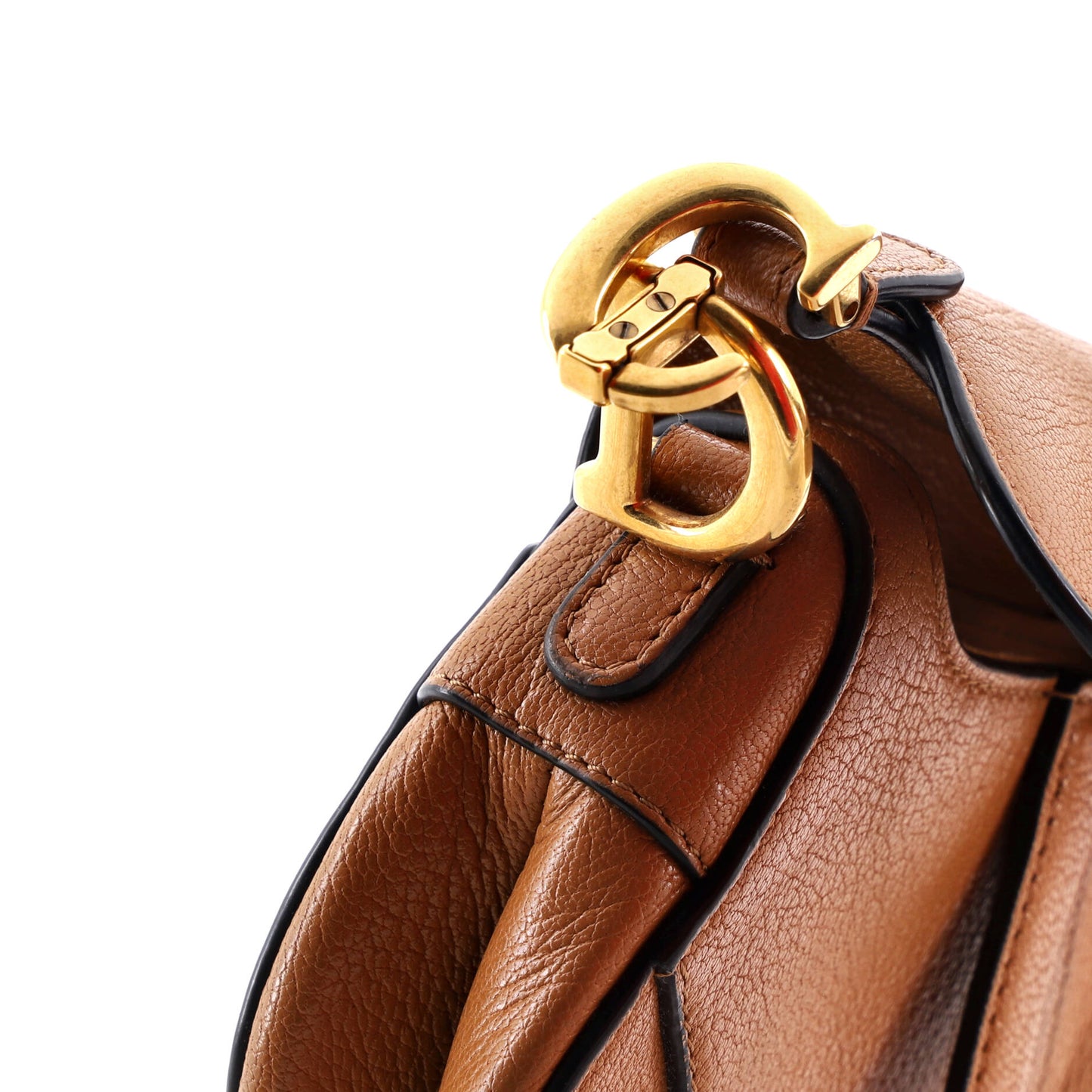 Christian Dior Saddle Handbag with Strap, Leather, Micro