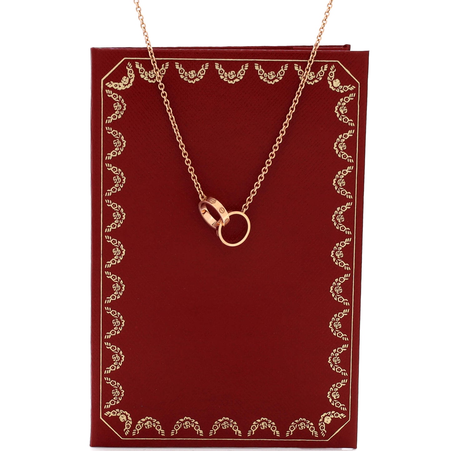 Cartier Love Interlocking Necklace in 18K Rose Gold