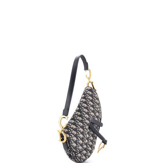 Christian Dior Saddle Handbag, Oblique Canvas, Medium