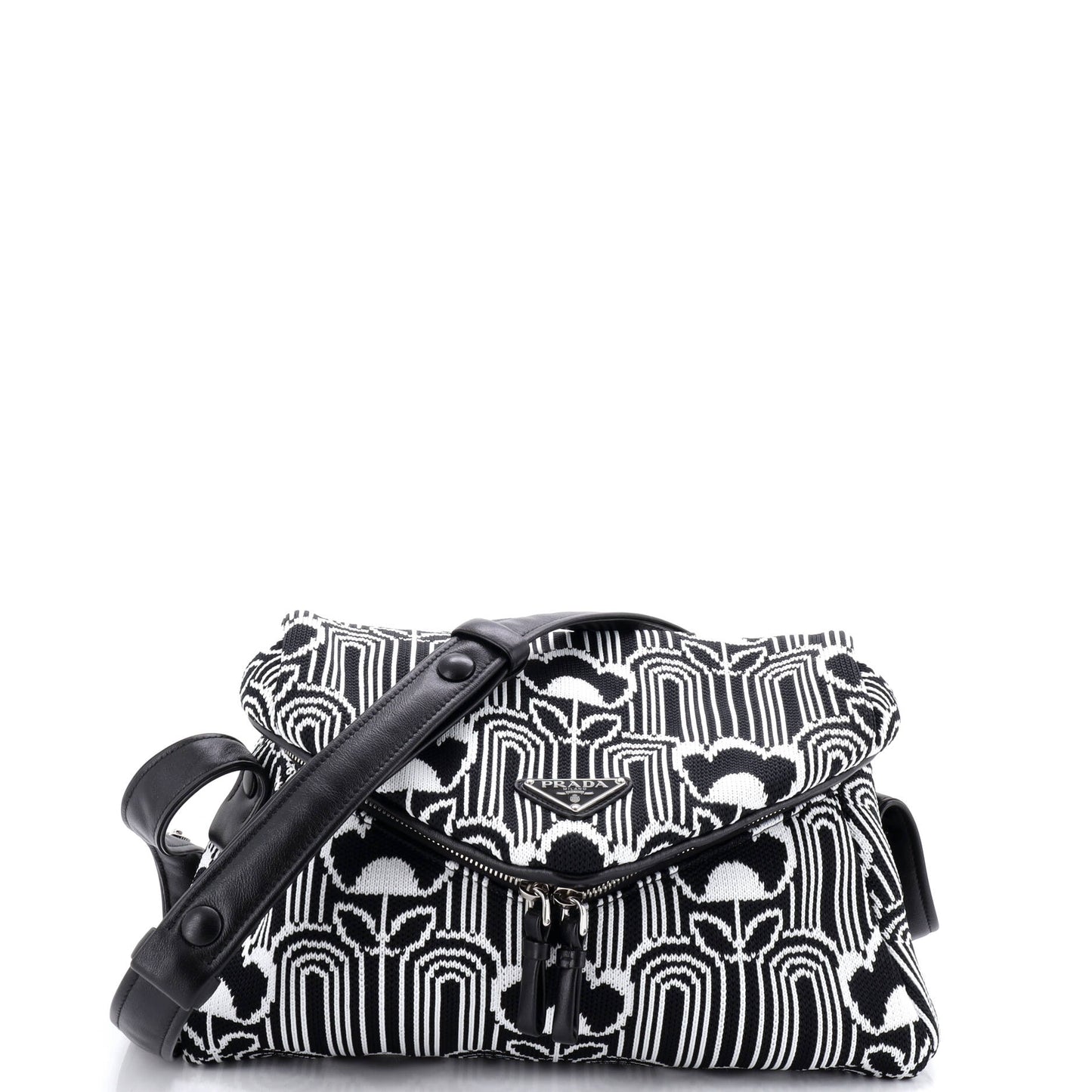 Prada Signor Shoulder Bag in Jacquard Knit, Medium