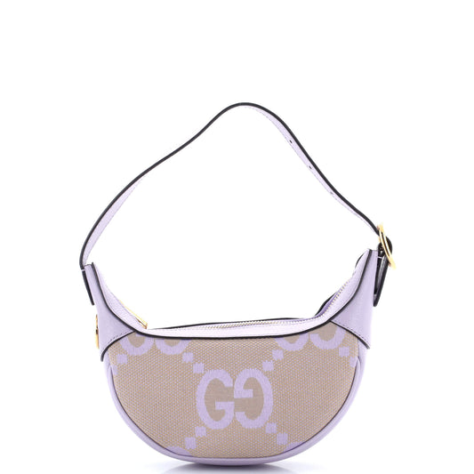 Gucci Ophidia Half Moon Jumbo Mini Bag in GG Canvas