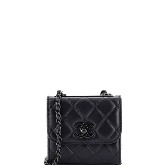 Chanel So Black Trendy CC Clutch with Chain, Quilted Lambskin, Small