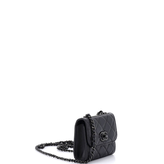 Chanel So Black Trendy CC Clutch with Chain, Quilted Lambskin, Small