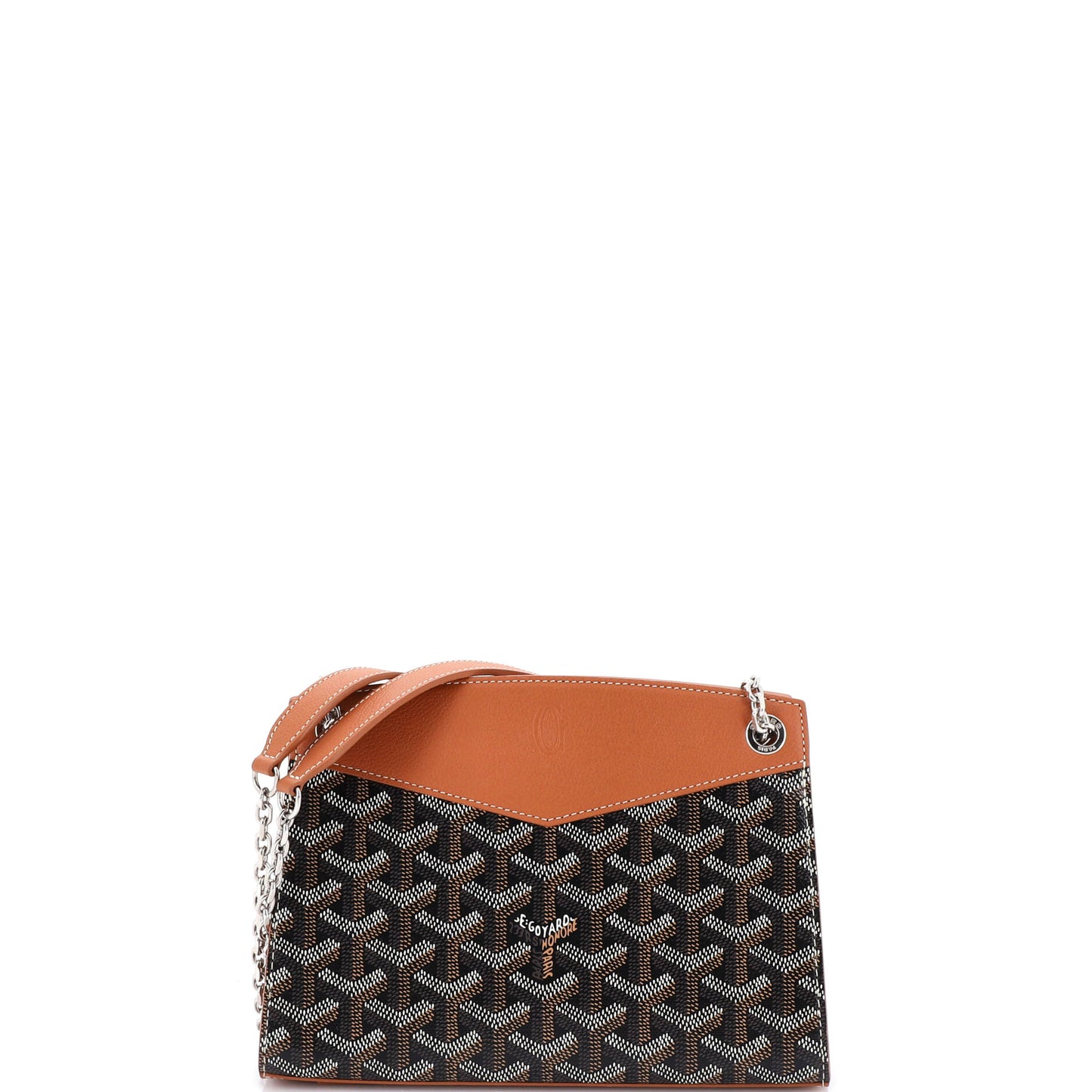 Goyard Structured Louette Chain Shoulder Bag in Coated Canvas, Mini